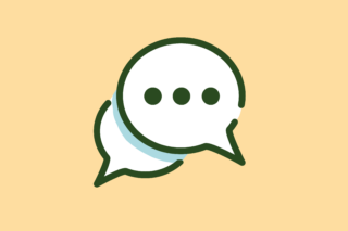 An illustration of two dialogue chat icons