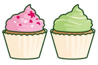 An illustration of two cup cakes